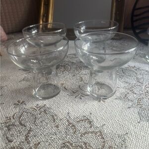 Vintage libbey Clear Glass Pedestal Dessert Cups - Set of 4
